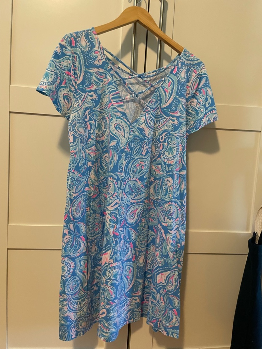 Lilly Pulitzer Blue Paisley Short Sleeve Shift Dress - Picture 2 of 7